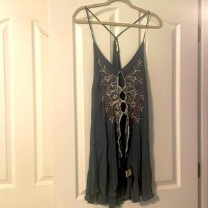 Free people flowy open lace spaghetti strap tank size large